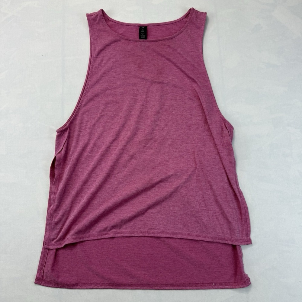 Yogalicious Women's Medium Pink Athletic Tank Top High Low Side Slit Stretch